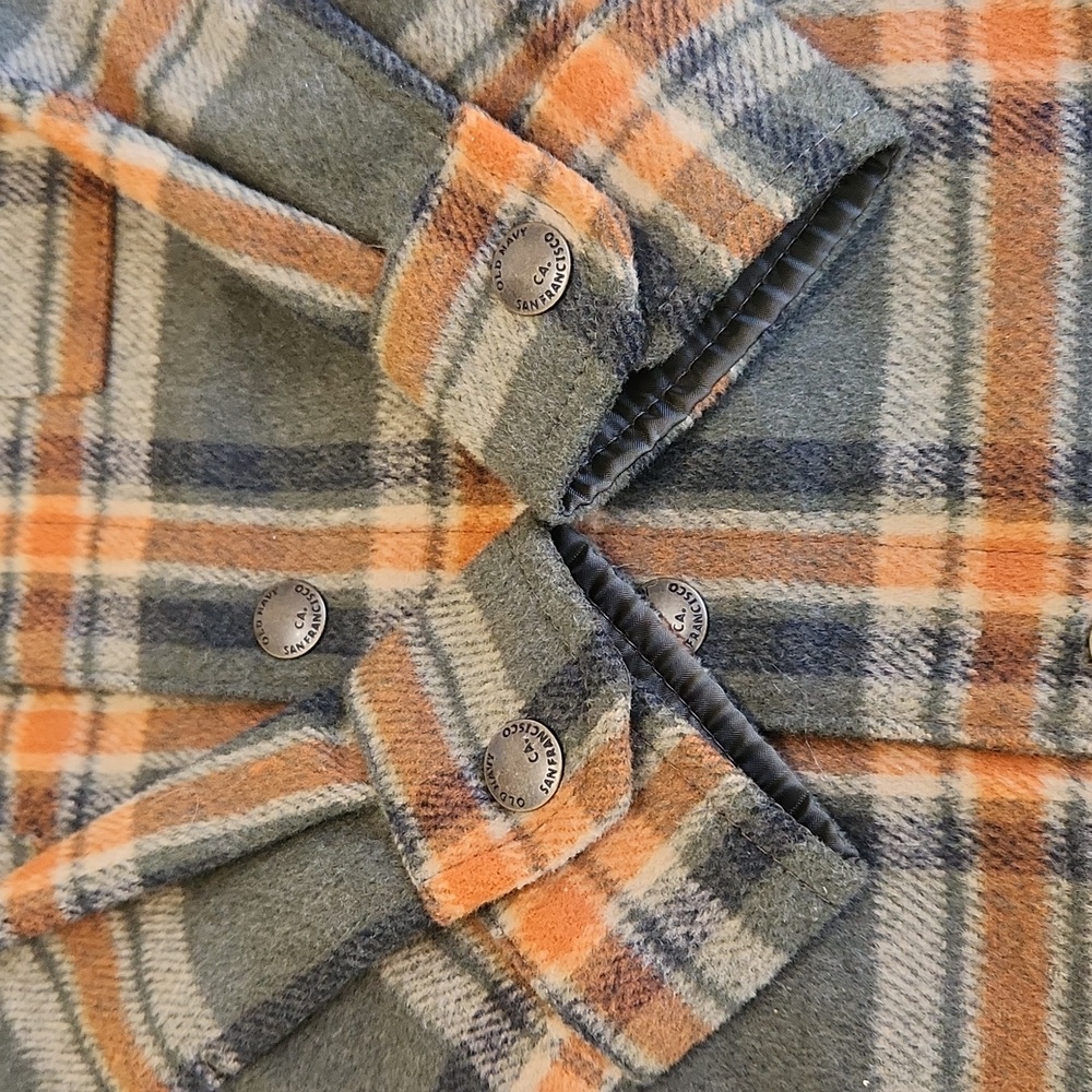 Old Navy Toddler Sherpa Lined Plaid Jacket Shirt Snap Buttons Pockets 4T - Picture 7 of 14